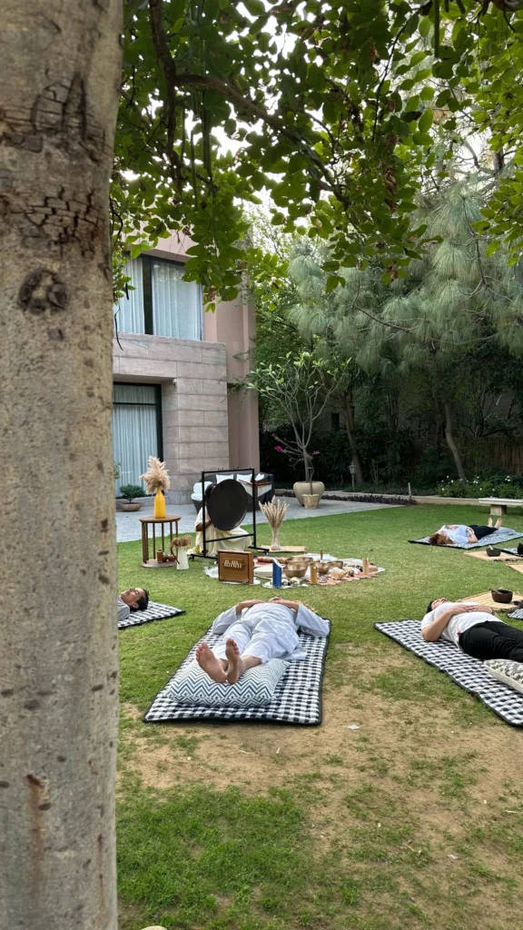 Relaxing and meditation session at Karma chalets